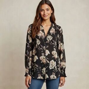 Maurices Floral Blouse Sz Large